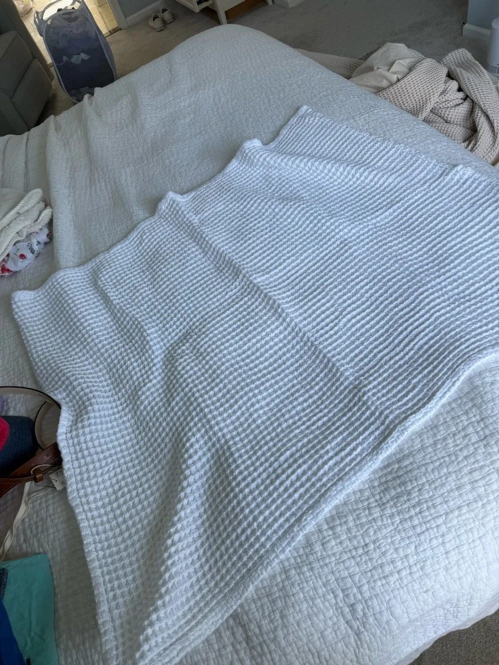 White Waffle Knit Baby Blanket - Kids Accessories